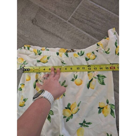 Skies Are Blue Off‎ the Shoulder Top Lemon Print Size XS - Picture 3 of 7